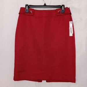 Antonio Melani Derry Garnet Red Textured Pencil Skirt Power Career NWT 6